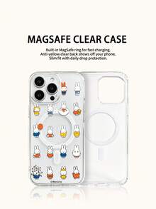 Miniso Miffy 透明膠帶無線磁吸充電手機殼 超薄夏季時尚手機殼 節日禮物手機殼 防滑防摔防指紋手機殼 適用於 IPhone17 17Air 17pro 17promax 11 12 13 14 15 16pro 16promax 14Plus 15Plus 16Plus 16pro 16promox XR - 透明3 - 查看 2