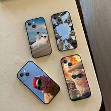 Funda de Teléfono con Memes Divertidos de Gato, compatible con  17 15 Pro Max 14 Pro 12 11 13 Mini X XR XS 16 Plus SE, Funda Trasera, compatible con funda de  17 pro max, funda de  17 pro, funda de  17, funda de  16 pro max - Z4 - Ver 6