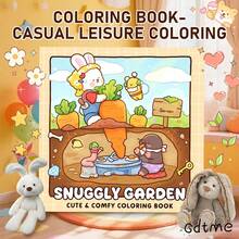 GDTME 2027 New Warm Rabbit Mother Coloring Book, 20*20cm Square Format, Thick Outline Lines, Simple Patterns Easy To Color. Inner Pages Feature Soft And Healing Home Parent-Child Illustrations, Rabbit Mother Lying On Carpet Accompanying Little Rabbit Playing, Living Room Sofa, Picture Book Shelf, Carrot Rattle And Other Cute Elements, Warm And Soft Visuals. Suitable For Colored Pencils, Crayons, Thick Paper Resistant To Ink Bleed, Ideal For 14+ Teens And Adults Leisure Stress Relief Coloring, A Gentle And Healing Creative Gift. - GY-532 - View 6