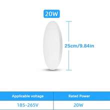 CANMEIJIA 1 PIEZA Luz de Techo LED Redonda 220V con Sensor de Radar e Interruptor de Sensor, Iluminación de Techo con Sensor, Iluminación Automática, Luz de Techo Inteligente Apta para Garaje/Ático/Entrada/Pasillo/Habitación/Cocina/Baño/Aseo/Balcón - Blanco (luz blanca fría) - Ver 14