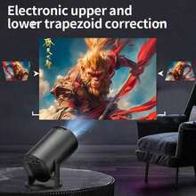 Proyector portátil mini 1080P - Ángulo ajustable flexible de 180° y enfoque rápido instantáneo, compatible con WiFi Bluetooth y espejeo de pantalla inalámbrico - Compatible con dispositivos iOS/Android/Windows, incluye control remoto para cine en casa, campamento al aire libre, Airbnb, teléfonos inteligentes/dispositivos USB - Negro - Ver 10