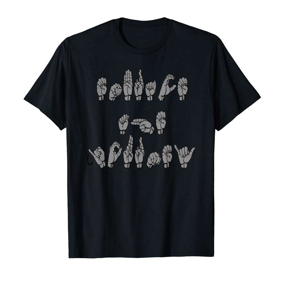 ASL American Sign Language the Journey T shirt - Negro - Ver 1