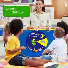 hoojojo 1Pc Good Night Gorilla Felt Story Game Roulette, Interactive Rotating Vocabulary Matching Game, Reading Role Play Learning Activity Props, Storytelling Felt Board Cards, Classroom Interaction Props, Teacher Supplies, Back To School Party Activity - Multicolor - View 4