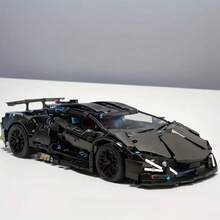 [1314pcs] Mobil Sport Super Edisi Terbatas Hitam Keren, Set Balok Bangunan Mobil Balap Rakitan Cepat, Hadiah Ulang Tahun Sempurna, Hadiah Paskah, Hadiah untuk Pacar dan Suami, Balok Bangunan Model Mobil Teknologi Tinggi - Hitam - View 7