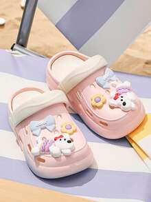 1 Pair Summer Kids Cartoon Breathable Sandals, Unisex Soft Bottom Anti-Slip Beach Shoes - Pink - View 9