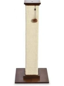 Cat Scratching Post For Indoor Cats 80cm Grey With Dangling Toy Natural Sisal Scratcher - Heavy Duty - Wood (90 Cm) - View 2