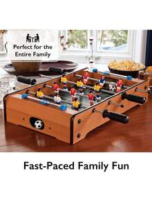 Mini mesa de futbolín de madera para interiores, juego de futbolín de mesa, juguete interactivo para niños y padres, máquina de fútbol - Naranja Quemada - Ver 4