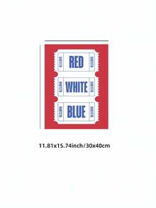 1 pieza Cartel digital descargable con estampado de boleto retro patriótico sin marco en rojo, blanco y azul para decoración del Cuatro de Julio, estética para sala de estar, dormitorio, de vuelta a la escuela, pósteres modernos, artículos esenciales para dormitorio - Entradas - Ver 13