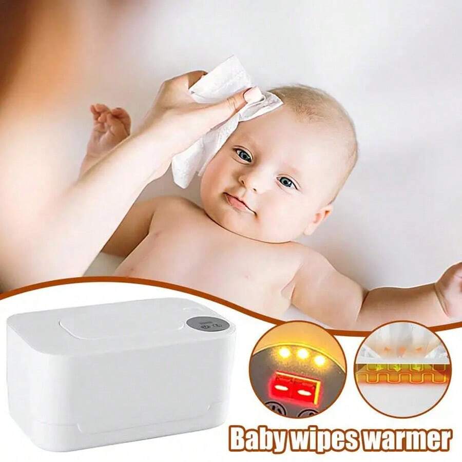 USB Baby Wet Wipes Warmer With Night Light, Portable Wet Wipes Heater, Large Capacity Design, Suitable For Car, Travel And Home Use