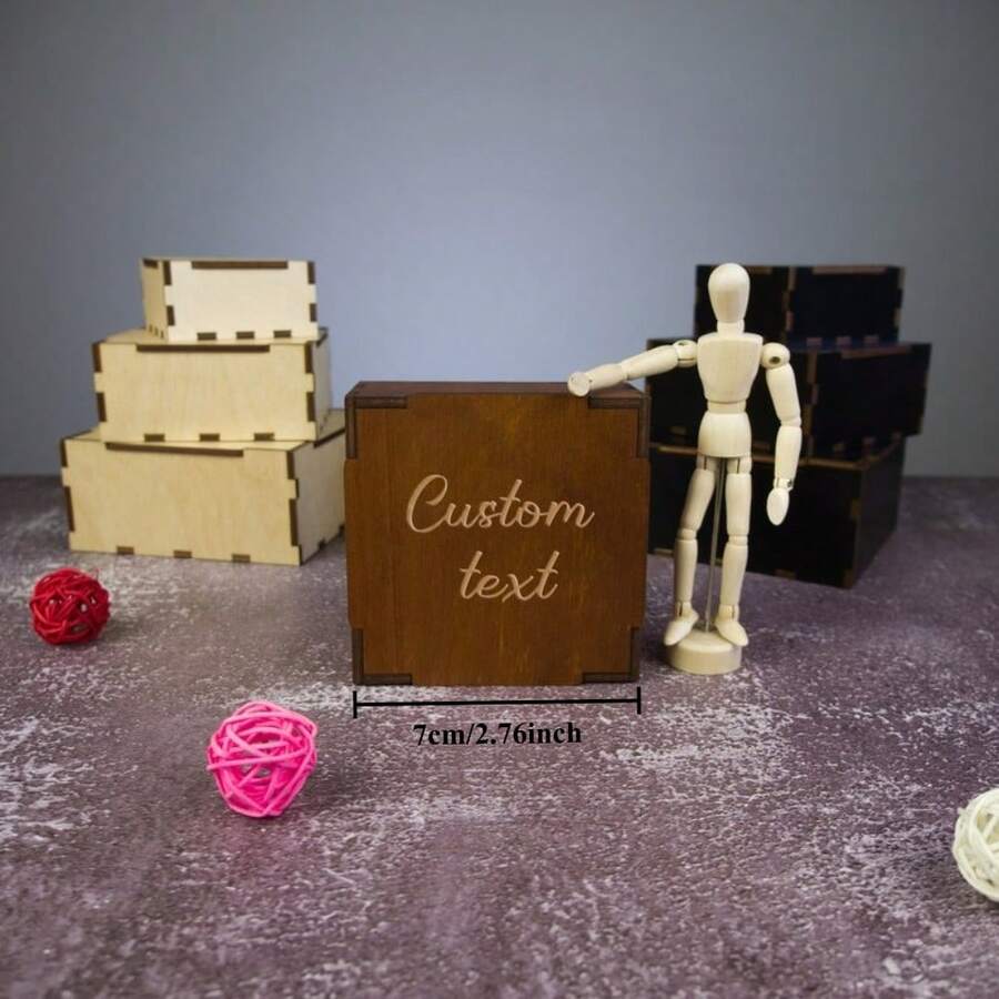 1pc Customized Commemorative Gift Box, Customizable Logo/Text, Suitable For Birthday, Engagement, Housewarming Gifts, Jewelry Storage Box, Elegant Card Holder, Multi-Purpose For Party, Graduation - Burgundy - View 1
