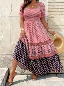 Plus Size - Plus Size - Women's Dress With Fitted Waist - Matte Black - View 3