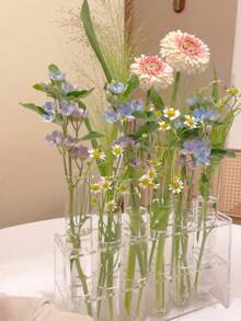 1PC/9pcs Chậu hoa thủy canh ống acrylic trong suốt, bình hoa, ống thủy canh - trong suốt - Xem 8