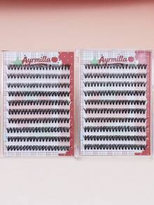 Self-Adhesive False Eyelashes 40D 10mm,11mm,12mm Mixed Length 400 Clusters False Eyelashes Clusters Lash Wispy Eyelash Extensions Individual Lashes.Dramatic Volume Natural Wispy Winged Fox Eye Manga Style Fluffy Cat Eye Lashes. - D - View 4