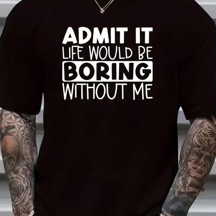 Printed T-Shirt For Men And Women - 黑色 - 查看 1