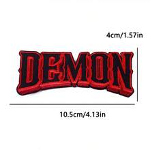 3 Pcs/Set Gothic Demon Game Over Embroidered Patches Set, Punk Rock Iron On Patches, Letters Sew On Applique For Denim Jacket Backpack DIY Decor - Multicolor - View 4