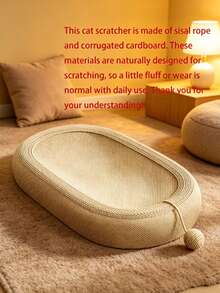 Oval Cat Scratching Board Cat Bed With Scratching Rope, Indoor Cat Supplies, Cat Resting Mat - one-size - View 4