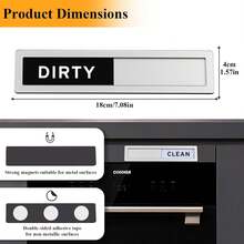 QOJOPU Dishwasher Magnet Clean Dirty Sign, Reversible Clean Dirty Magnet For Dishwasher, Strong Magnet Non-Scratch Dishwasher Sign With Optional Adhesive,Easy To Read - Kitchen Decor &Amp; Home Essentials - ColorA - View 4