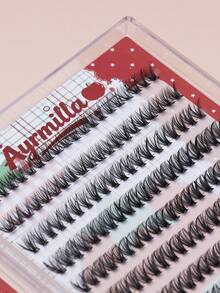 Self-Adhesive False Eyelashes 40D 10mm,11mm,12mm Mixed Length 400 Clusters False Eyelashes Clusters Lash Wispy Eyelash Extensions Individual Lashes.Dramatic Volume Natural Wispy Winged Fox Eye Manga Style Fluffy Cat Eye Lashes. - D - View 5