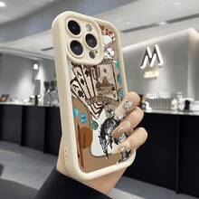 Pop Poker Cowboy Pattern Phone Case For 16 Pro Max 15 Plus 14 13 12 11 XR XS - Shockproof Silicone Bumper With Drop Protection And Soft Cover - 白色 - 查看 2