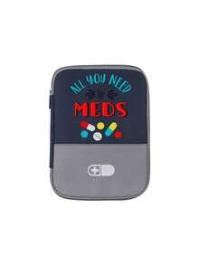 便攜式急救包，印有「All My Need Meds」圖案，輕量旅行收納盒，緊急醫療急救整理袋，多色可選，適用於居家、辦公室、學校或旅行攜帶急救必需品 - 彩色 - 查看 16