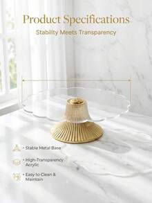 1 Set Acrylic Display Stand, Snack Candy Dried Fruit Wedding Party Holiday Display Storage Smooth High-Foot Tray, Party Tableware Event Celebration Smooth High-Foot Tray, Reusable, Multi-Purpose Cake Display Stand, Wedding Supplies, Cupcake Tiered Stand, Perfume Rack, Tea Cup And Saucer Holder, Desktop Storage, Tea Set Display Rack, Coffee Cup Storage, Multi-Layer Dessert Food Rack, Transparent Makeup Storage Rack - Multicolor - View 5