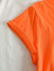 S274 Personalized Printed Casual Short-Sleeved Shirt - Orange - View 3