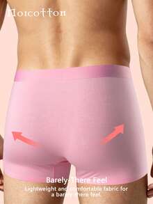 2pcs Norcotton Boxer Briefs For Men, Pink Boxer Shorts - Pink - View 2
