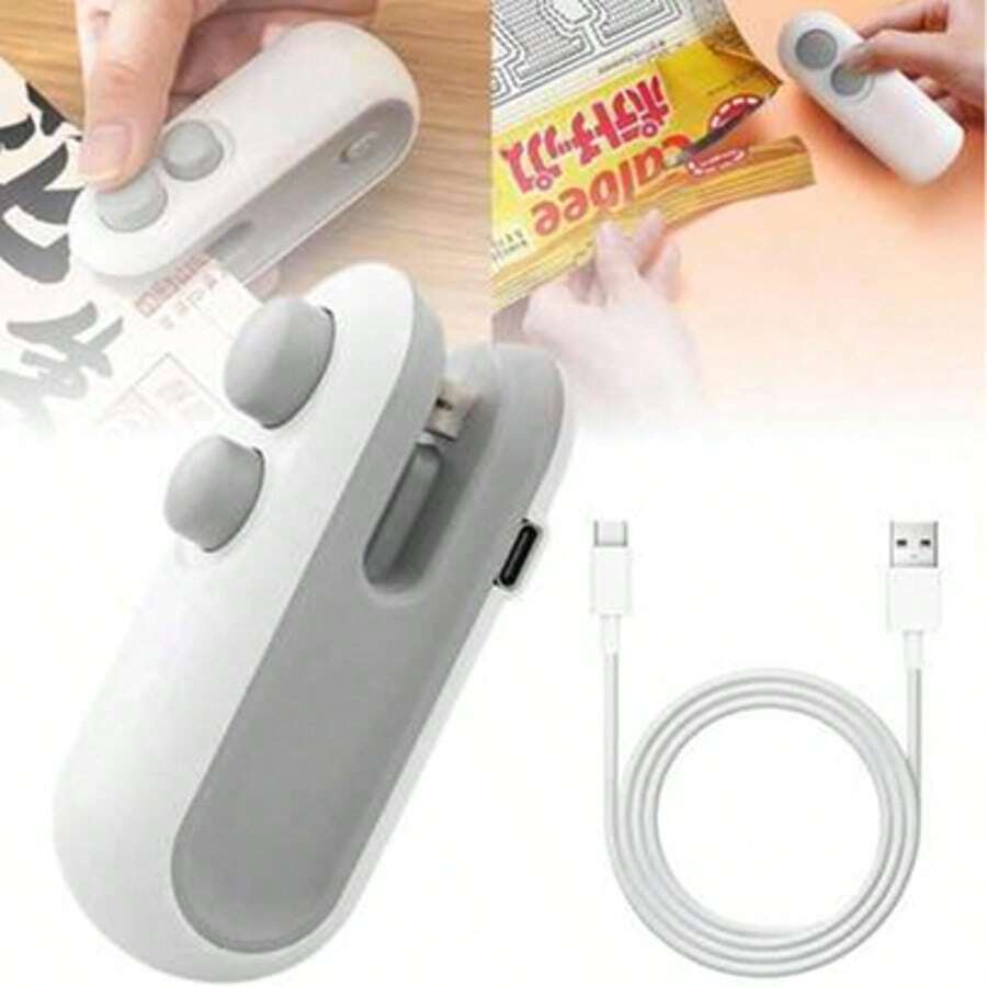 Mini Bag Sealer, 2026 New 3 In 1 Magnetic Food Sealer, 3 In 1 Rechargeable Magnetic Snack Sealer Household Mini, Plastic Bag Resealer, Keep Food Fresh#Kitchen Essentials,Gadgets,Kitchen Gadgets