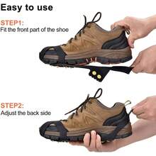 1 Pair Ice Snow Grips Over Shoe Traction Cleat Spikes Anti Slip For Boots Winter Outdoor Safety Gear - Large( 8-11 MEN /10-13 WOMEN) - View 3