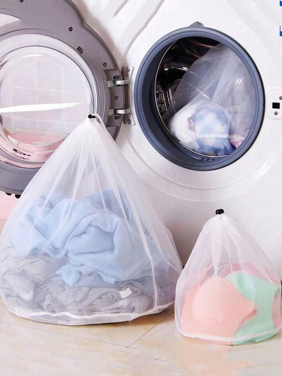 OBOVAY 3 Sizes Drawstring Mesh Laundry Bags, Transparent Durable, Reusable, Suitable For Washing Machine Protection Of Lingerie, Bras, Socks, Home And Travel - Multiple Styles - View 1
