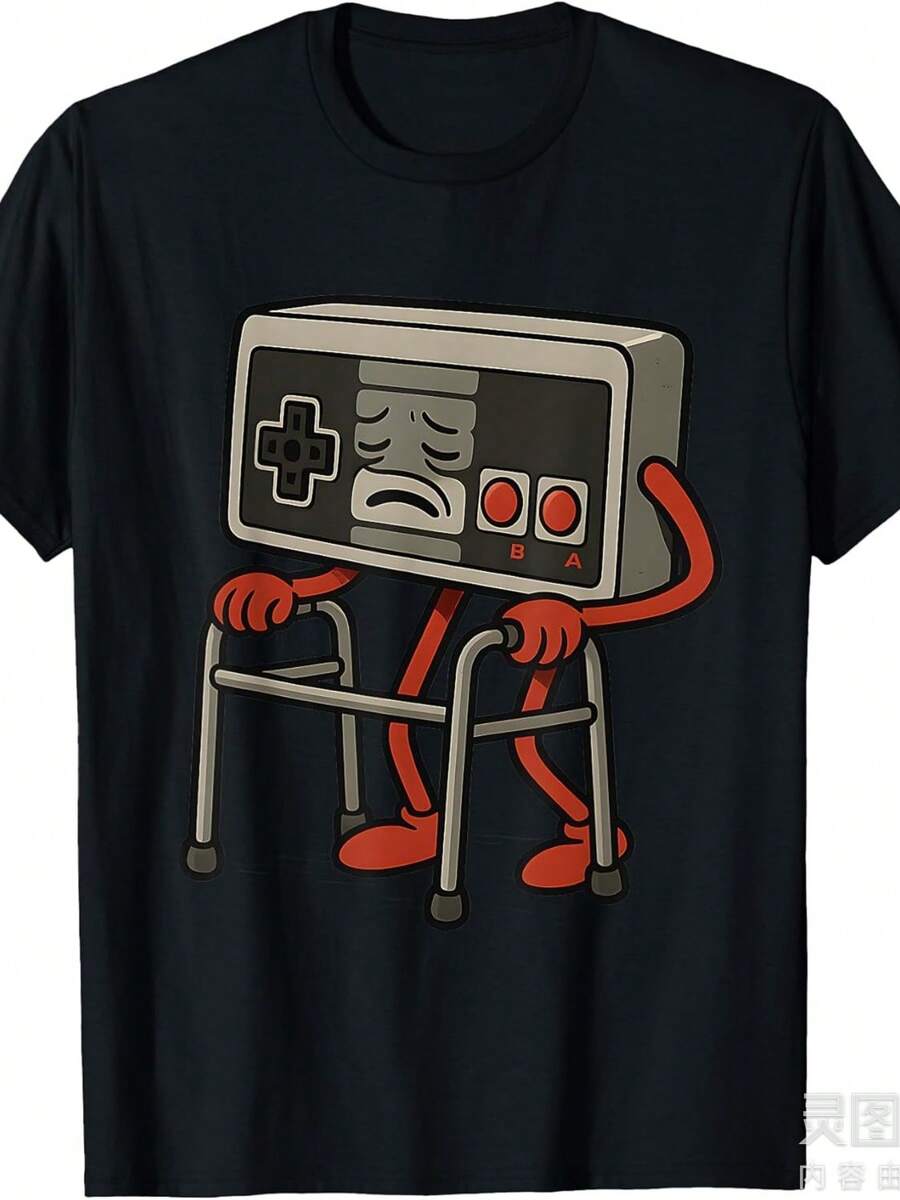 Funny Retro Gamer T-Shirt From The 80s And 90s.Jpg - 黑色 - 查看 1