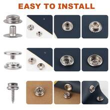 150 piezas Kit de broches a presión de acero inoxidable resistente a la oxidación, broches marinos de grado 0.58 pulgadas anti-óxido, adecuados para cubiertas de barcos, telas, artesanías de cuero y proyectos DIY - 150 unidades - Ver 6