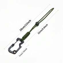 Multifunctional Tactical Hook Carabiner With Paracord Keychain Anti-Loss Rope For Outdoor Camping Hiking Emergency Gear - A - View 4