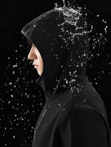 XTPE Xtep--Wing | Soft Shell Jacket 2.0 男士戶外連帽防風運動夾克 登山保暖內裡防風外套，純黑色 - 正黑色 - 查看 5