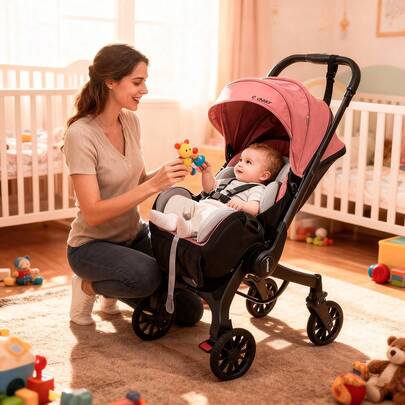  Cochildor Kinderwagen – Metallgestell mit bequemem Stoffsitz, zusammenklappbar und in beide Richtungen fahrbar, mit verstellbarem Sonnendach | Perfekt für Ausflüge im Freien und ein ideales Geschenk zu Festtagen