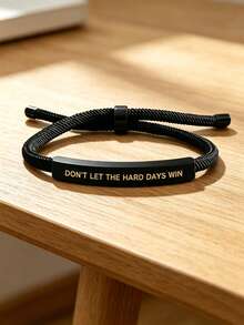 suteyi Don't Let The Hard Days Defeat You! - Inspirational Adjustable Bracelet (With Message Card) - Gift For Her - Multicolor - View 6