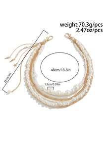 1pc Personalized Punk Style Star Rivet Tassel Pant Chain, Multi-Layer Faux Pearl Chain Body Chain, Versatile Accessory Suitable For Men's Daily Wear, Creative Boyfriend Birthday Gift - Star-studded Tassel Faux Pearl Trouser Chain - View 5