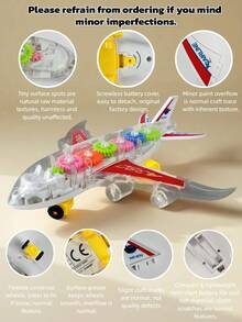 Inertial Push And Pull Toy, Rotating Sound And Light Toy, Musical Toy, Transparent Gear Car, Children's Toy Car, Electric Music Lighting Universal Driving Toy Car, Boy's Toy, Airplane Toy, Car Toy - Multicolor - View 9