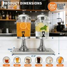 Studyset 4.4 Gallon Party Drink Dispenser, Stainless Steel Water Jar With Stand, Iced Beverage Drink Dispenser For Parties, Commercial Hot Cold Juicer For Parties, Weddings & Catering Events - Silver - View 4