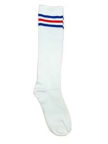 Calcetines de hombre vintage multicolor de tres rayas hasta la rodilla, alta elasticidad & transpirables para deportes, correr, gimnasio, uniforme escolar y uso casual diario - Multicolor - Ver 4
