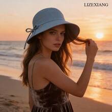 1pc Summer Sun Hats For Women, Outdoor UV Protection Hats,Hats For Women,Gorras Para Mujer,Beach Hat,Bucket Hat - Màu xanh bụi bặm - Xem 5