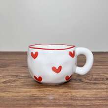 Minimalist Ceramic Asymmetrical Mug With Saucer, Breakfast Milk Cup, Coffee Cup, Office & Dorm Tableware Set - Multicolor - View 14