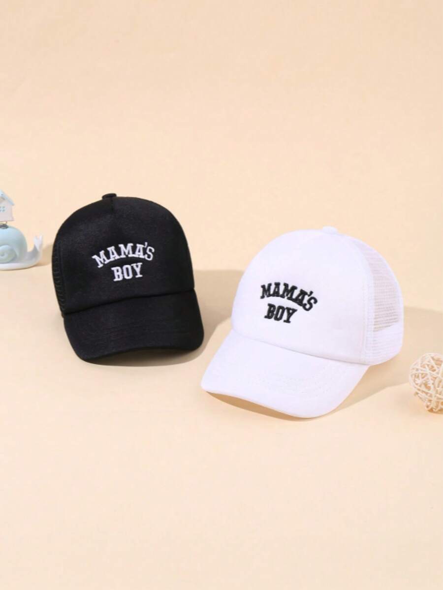 1/2件 MAMA'S BOY 刺繡棒球帽 幼兒男童女童棒球帽 兒童帽子 嬰兒遮陽帽 夏季可調節 0-2歲 - 彩色 - 查看 1