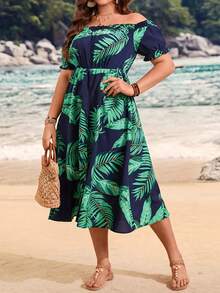 Vestido Estampado Talla Grande, Plus Size - amarillo ganso - Ver 12