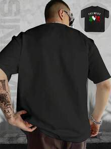 Men's T-Shirt, Made Of Pure Cotton, Lightweight And Breathable Fabric, Round Neck Design, Printed Design, Short Sleeve Cut, Suitable For Spring And Summer. - Black - View 3