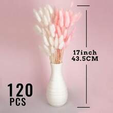 60/120/180/240 Pcs Artificial Rabbit Tail Grass, Artificial Rabbit Tail Grass Stems For Home Decor, Wedding Decor, Party Decor, DIY Crafts, Photography Props, Theme Decor - Light Pink and White Rabbit Tail Grass - View 3