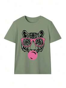 Women Summer Tops Born To Yap Shirt Funny  TShirt Retro Graphic Tee Yapper Shirt Vintagesoft - 草綠色 - 查看 2