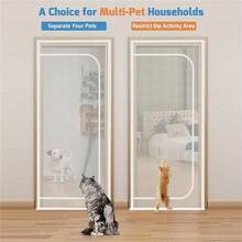 1 件装防猫门帘，双线缝边 - 重型塑料宠物门，适用于猫和小型犬，易于安装/拆卸，门用屏障，耐用防猫纱门 - 多色 - 查看 6