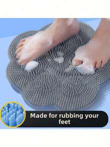 Foot Scrubbing Mat, Back And Foot Bath Brush, Foot And Back Massager With Suction Cups, Shower Scrubbing Mat, Foot Massage Mat, Foot Bath Mat, Bathroom Bath Mat, Silicone Foot Massage Mat, Shower Back Scrubbing Mat - Multicolor - View 6