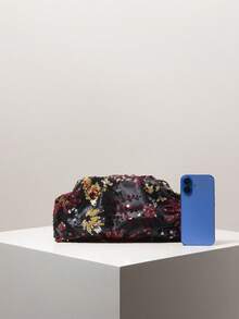 (隨機圖案) 女款手拿包、亮片包、花卉、刺繡、百褶包、晚宴、派對穿搭、舞會包、舞會配件、婚禮用品、優雅、禮物 - 彩色 - 查看 3